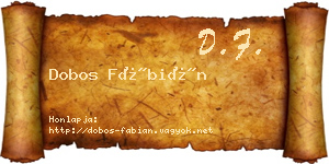 Dobos Fábián névjegykártya